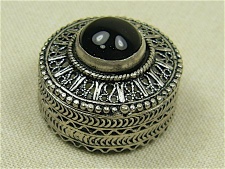 Sterling Silver Filigree Box with Onyx Stone
