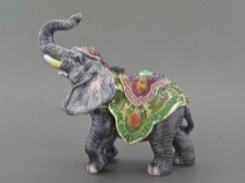 Enamel Box - Elephant with Austrian Crystals