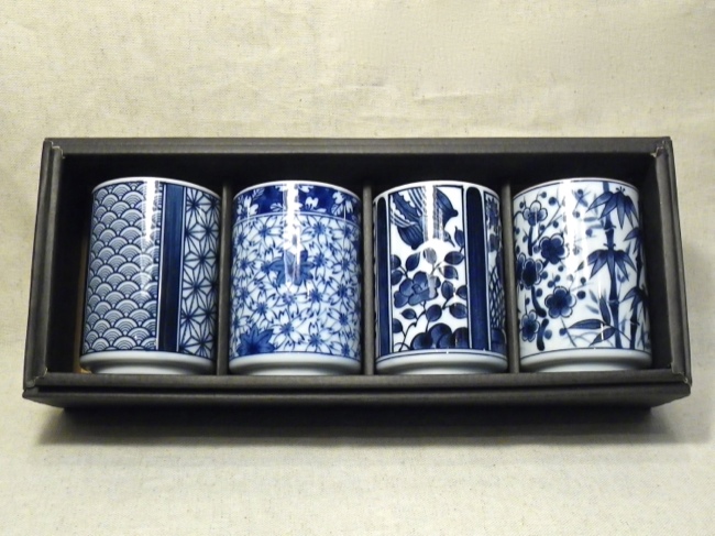 4 Piece Tea Cup Set Assorted Patterns - Click Image to Close