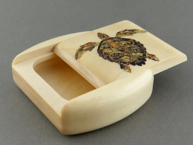Secret Box - Intricate Turtle - Aspen Wood - Click Image to Close