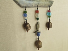 Iron Sailboat Chime with Colorful Beads