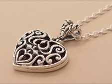 Sterling Ornate Heart