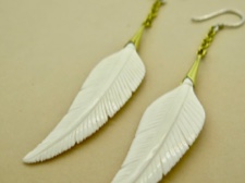 Bone Feather Earrings