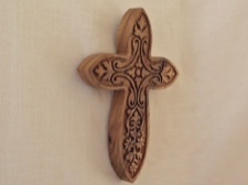 Celtic Cross Handcarved of Raintree Wood