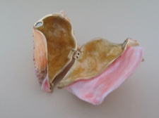 Enamel Box - Bejeweled Conch with Pink Crystals