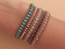 Beaded Leather Wrap