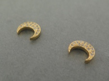 Gold Vermeil CZ Moons