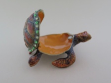 Enamel Box - Sea Turtle with Austrian Crystals