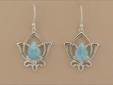 Larimar Lotus Earrings