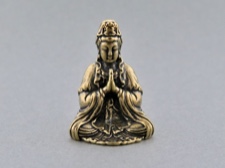 Brass Seated Personal Prayerful Quan Yin