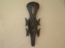 Guro Handpainted Crocodile Mask from Ivory Coast