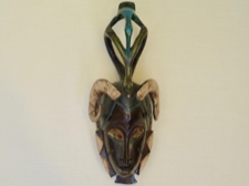 Guro Handpainted Hornbill and Ram Head Mask