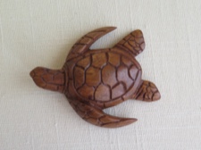 Handcarved Raintree Sea Turtle from Indonesia