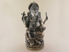 Old, Casted White Metal of Highly Revered Ganesha