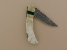 Linda Layden Handmade Scrimshaw Damascus Knife