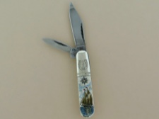 Linda Layden Handmade Scrimshaw 2 Blade Knife
