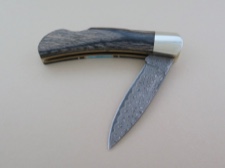 Larimar Trustone Damascus Steel Pocketknife