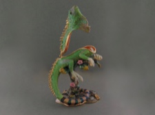 Enamel Box - Glittering Iguana on Enameled Branch