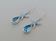 Starfish Blue Topaz Dangle