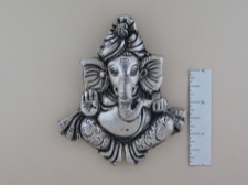 Ganesha Lord of Success White Metal Plaque