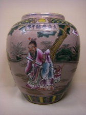 Crackle Glaze Handpainted Ceramic Vase