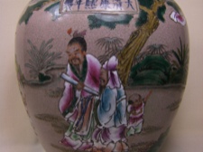 Crackle Glaze Handpainted Ceramic Vase