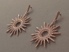 Rose Silver Sun Earrings