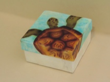 Capiz Shell Airbrushed Turtle Box from Phillipines
