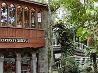 Caravan Gallery is nestled into the trees at Mongoose Junction on St. John, U.S. Virgin Islands