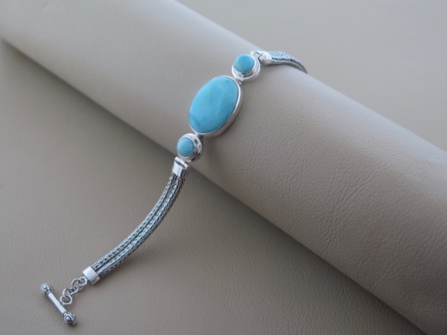 Larimar 3 Stone Beauty - Click Image to Close