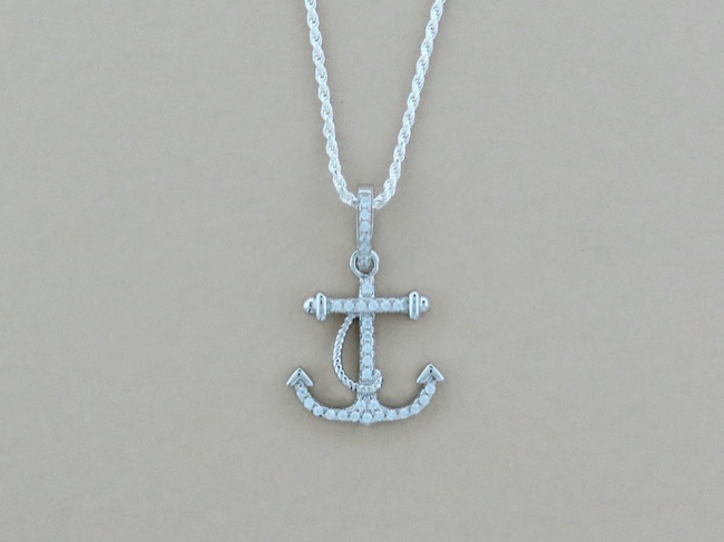 Sparkling Sterling Anchor - Click Image to Close