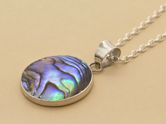 Abalone Sterling Necklace - Click Image to Close