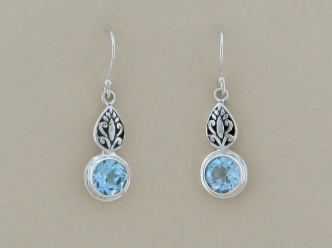 Blue Topaz Round Dangles - Click Image to Close