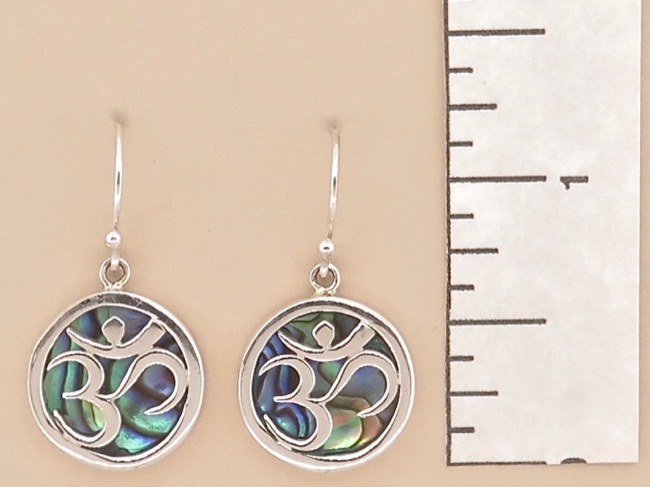 Abalone Om Earrings - Click Image to Close