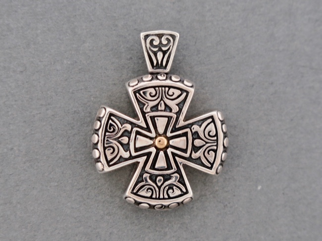 Ornate Sterling Cross - Click Image to Close