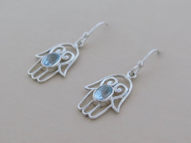 Hamsa Earrings - Click Image to Close