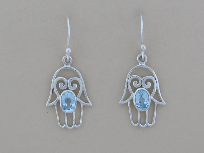 Hamsa Earrings - Click Image to Close