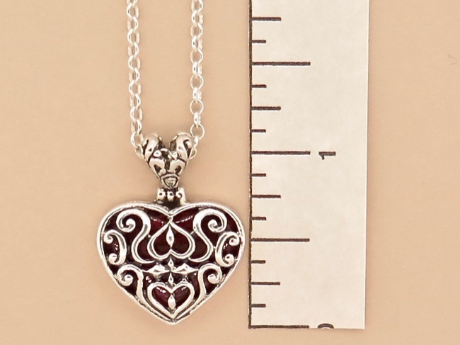 Sterling Ornate Heart - Click Image to Close