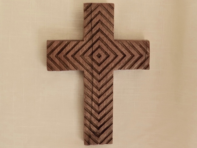 Handcarved Raintree Cross from Bali, Indonesia - Click Image to Close