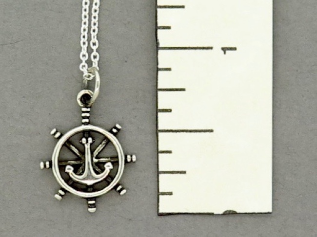 Sterling Anchor on Wheel - Click Image to Close