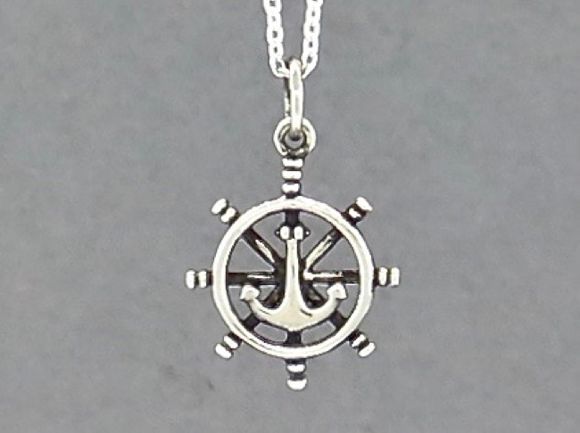 Sterling Anchor on Wheel - Click Image to Close