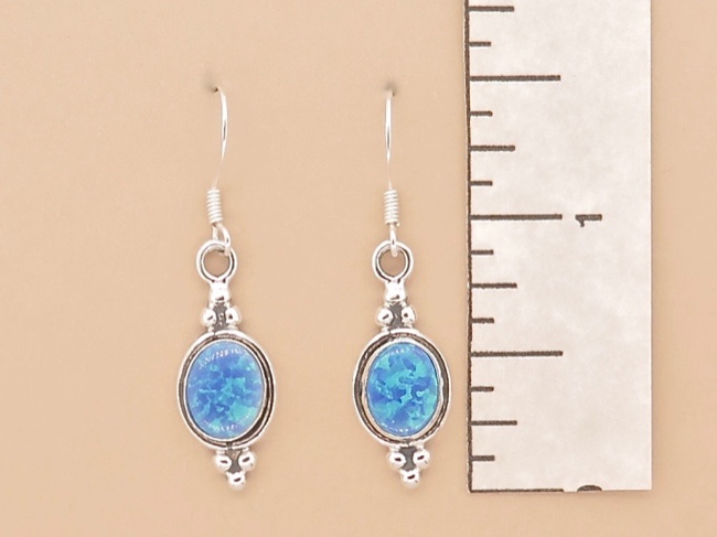 Opal Oval Earrings - Click Image to Close