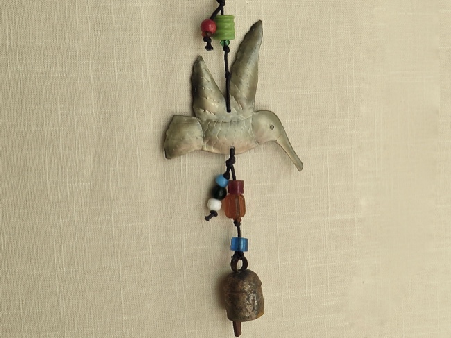 Hummingbird Chime with Handmade Beads from India - Click Image to Close