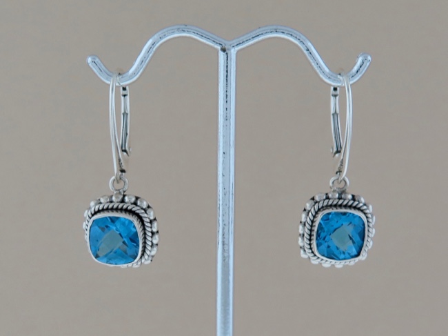 Bali Blue Topaz Earrings - Click Image to Close