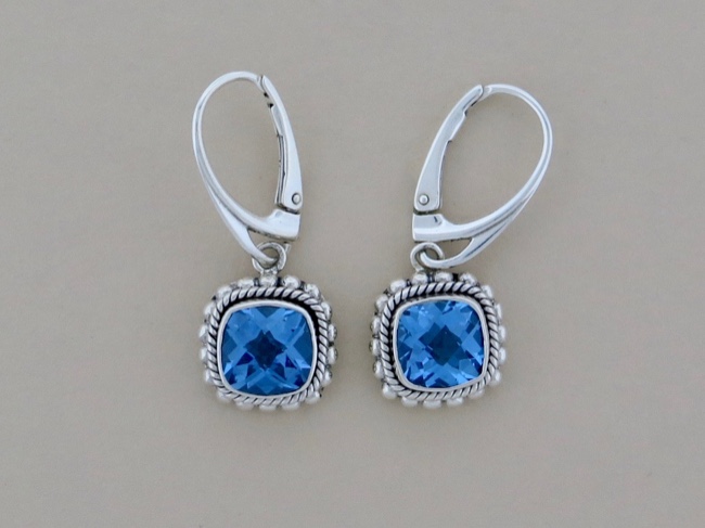 Bali Blue Topaz Earrings - Click Image to Close
