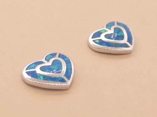 Opal Inlaid Hearts - Click Image to Close