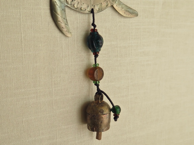 Iron Sea Turtle Chime with Handmade Bell - Click Image to Close