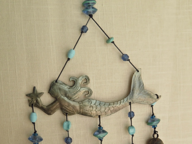 Gracefully Floating Mermaid Chime with Beads - Click Image to Close