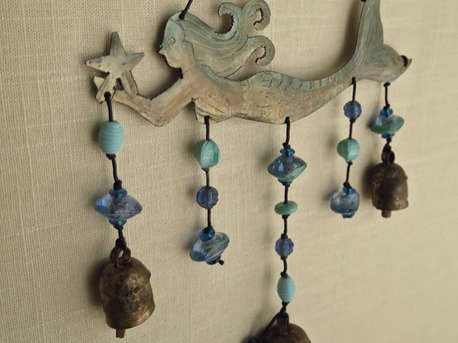 Gracefully Floating Mermaid Chime with Beads - Click Image to Close