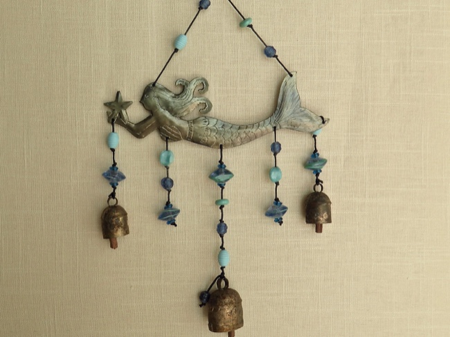 Gracefully Floating Mermaid Chime with Beads - Click Image to Close